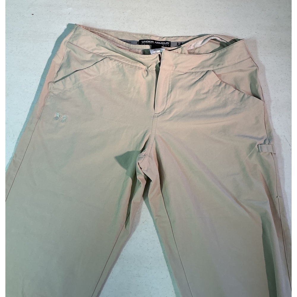 Under Armour Performance Golf Pants Womens 8 Tan Khaki Stretch Nylon Hiking Work
